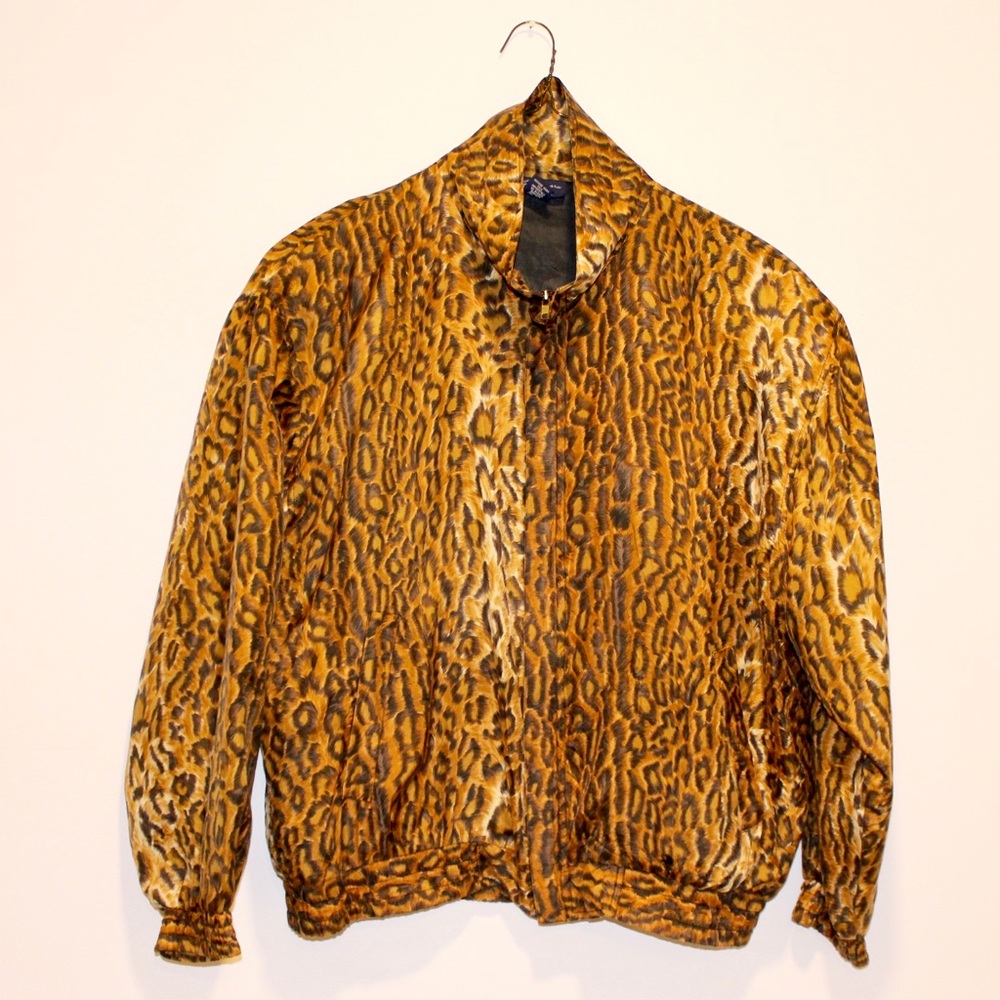 VTG Leopard Kim Rogers Sport Bomber Jacket